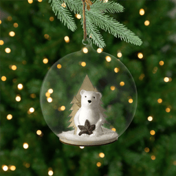 Northlight Polar Bear in Snow Glass Globe Christmas Ornament