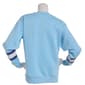 Juniors Stitch Chenille Patch Stripe Sleeve Oversized Sweatshirt - image 2