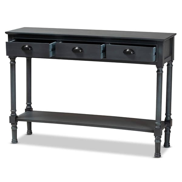 Baxton Studio Garvey French Wood 3-Drawer Entryway Console Table