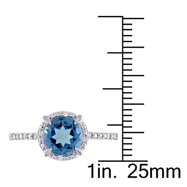 Gemstones Classics™ 10kt. White Gold London-Blue Topaz Halo Ring