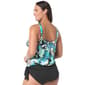 Plus Size Beach House Eclectic Bloom Band Hem Tankini Swim Top - image 2