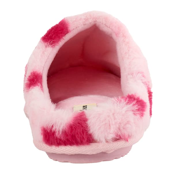 Womens Dearfoams Furry Heart Clog Slippers