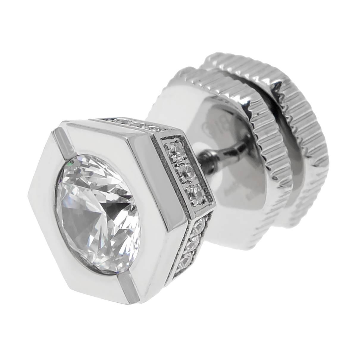 Mens Lynx Stainless Steel Mano Stud Hex Earring
