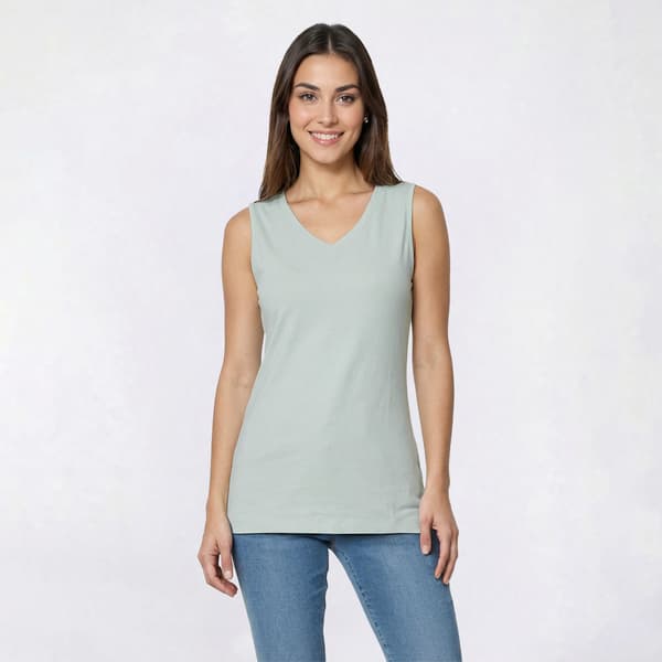 Womens Preswick & Moore® Rib V Neck Tank Top