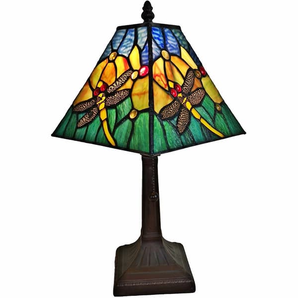 HomeRoots 15in. Multi-Color Dragonfly Candlestick Table Lamp - image 