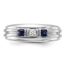 Mens Gentlemen’s Classics™ 14kt. White Gold Sapphire Satin Ring