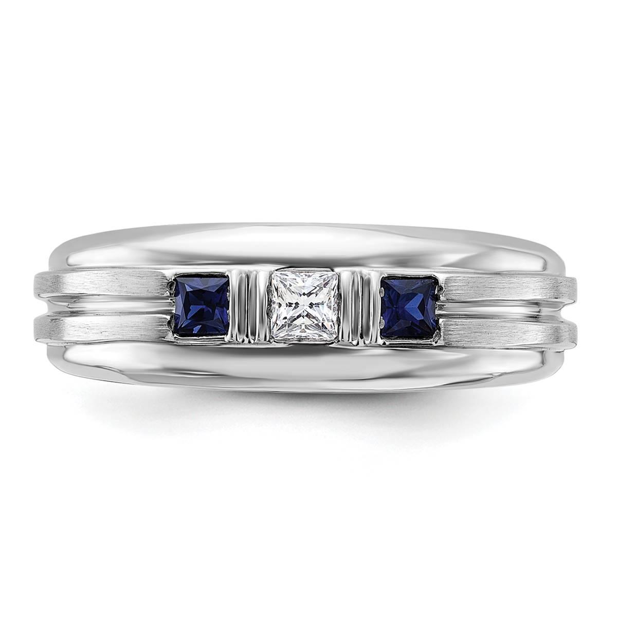 Mens Gentlemen’s Classics™ 14kt. White Gold Sapphire Satin Ring