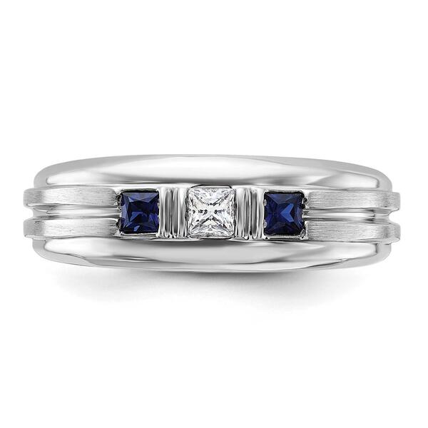 Mens Gentlemen&#8217;s Classics&#8482; 14kt. White Gold Sapphire Satin Ring