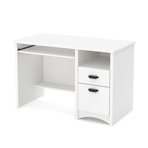 South Shore Gascony Computer Desk & Tray - White