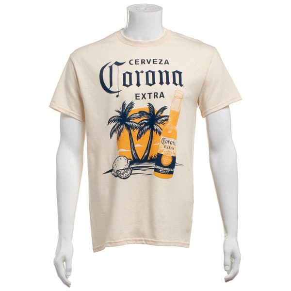 Mens Corona Palm Tree Short Sleeve Graphic Tee - image 
