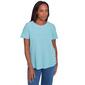 Womens Alfred Dunner Classics Solid Texture Knit Tee - image 1