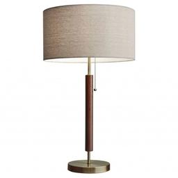 HomeRoots 26in. Antiqued Brass Solid Wood Table Lamp
