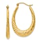 Gold Classics(tm) 14k Gold Twisted Oval Hoop Earrings - image 1