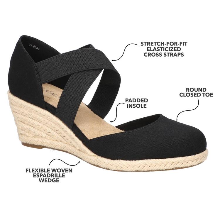 Womens Easy Street Pari Espadrilles Wedges Sandals