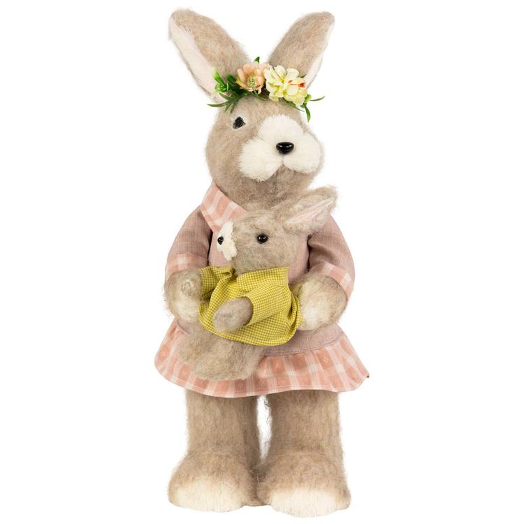 Northlight Seasonal Mother Rabbit with Baby Bunny Easter Figurine