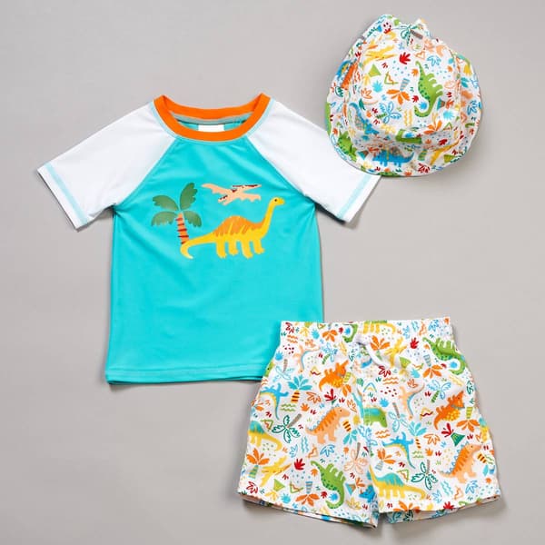 Baby Boy (12-24M) Floatimini(R) 3pc. Dino Park Rash Guard Swim Set - image 