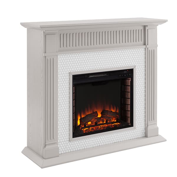 Southern Enterprises Chessing Penny-Tiled Fireplace
