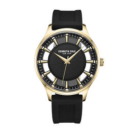 Mens Kenneth Cole&#174; Gold-Tone Cut-Out Dial Watch - KCWGM2270804