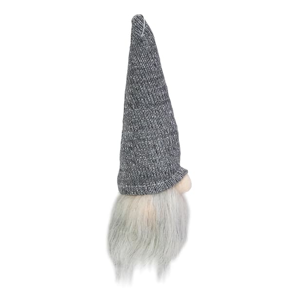 Northlight 8in. Lighted Grey Knit Gnome Head Christmas Ornament
