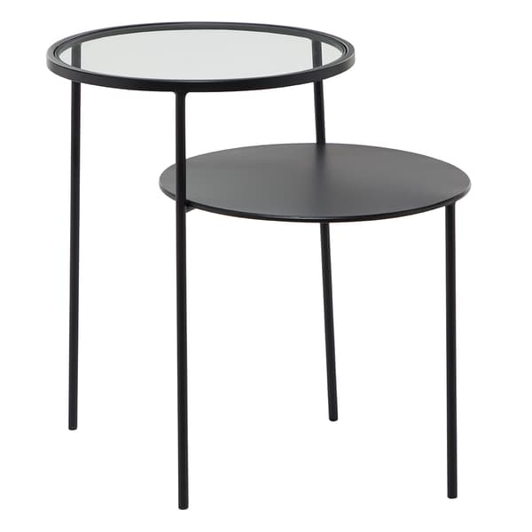 9th & Pike(R) Round Glass And Metal Layered Accent Table - Set Of 2 - image 