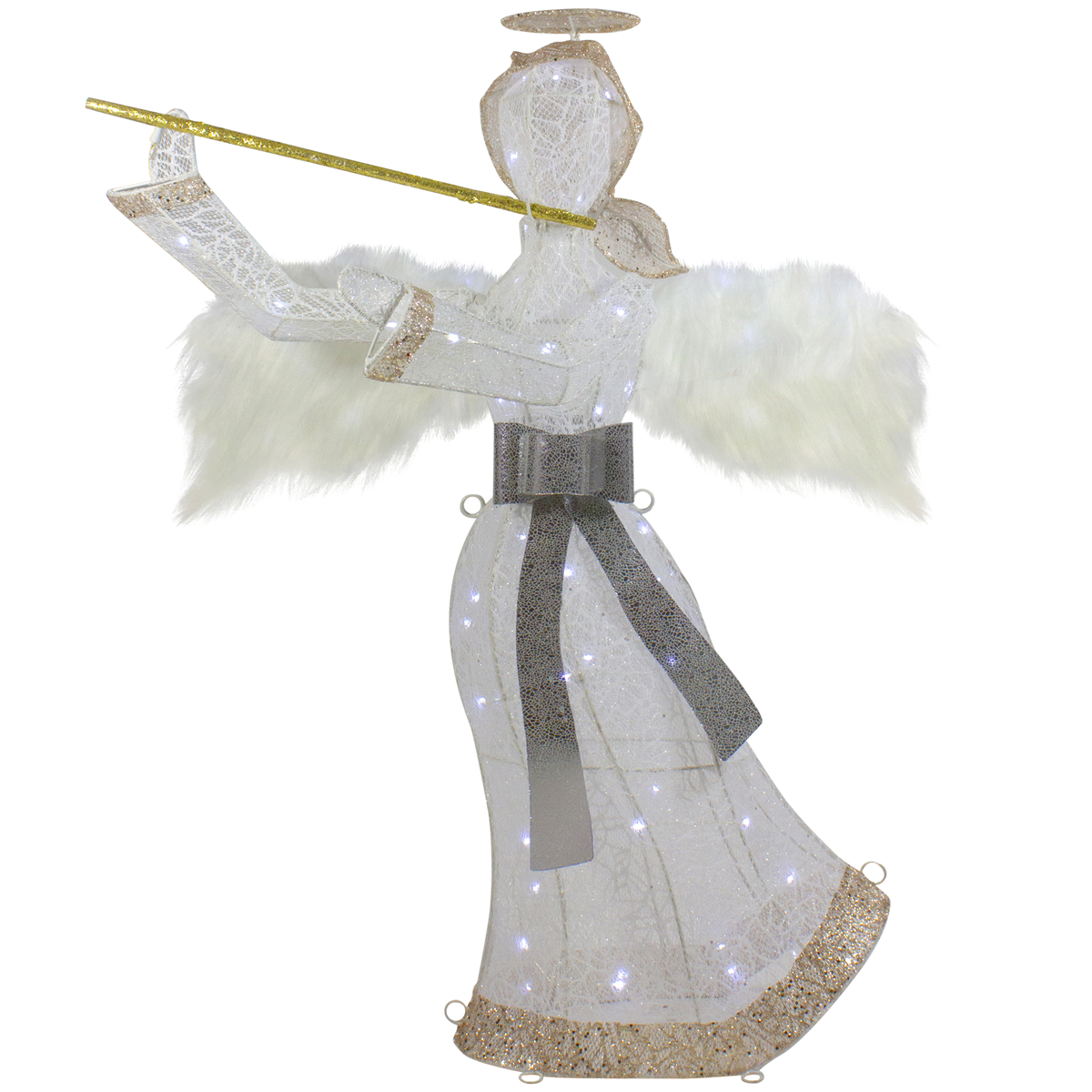 Northlight LED Lace Angel with Flute Outdoor Christmas Decor