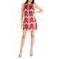 Womens 24/7 Comfort Apparel Hooded Chevron Mini Shift Dress - Red - image 1