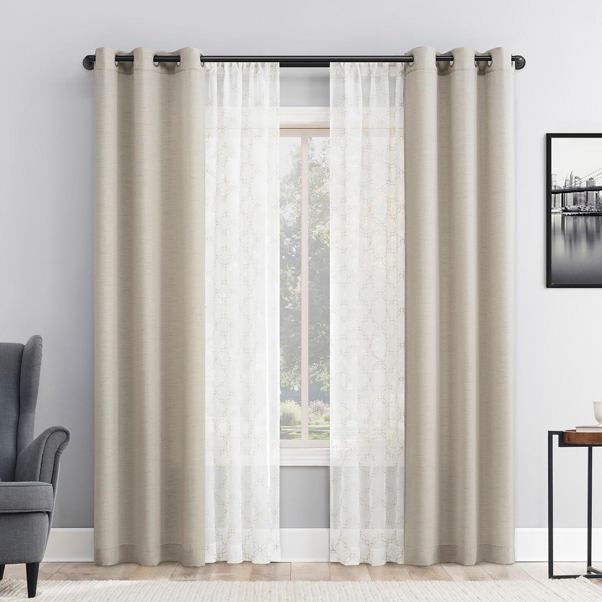 No. 918 Elin Embroidered Sheer 4pk. Curtains