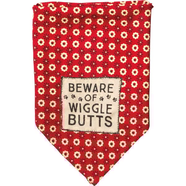 Small Beware of Wiggle Butts Pet Bandana - image 