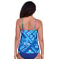 Womens American Beach Indigo Tapestry Tiered Tankini Swim Top - image 2