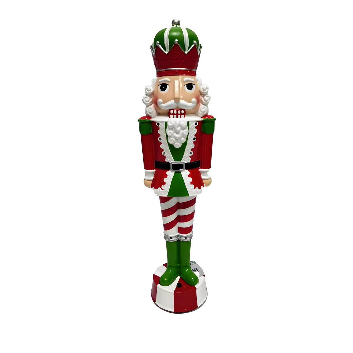 Battery Operated Musical Nutcracker w/ Stripe Legs