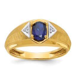 Mens Gentlemens Classics(tm) 14kt. Gold Lab Created Sapphire Ring