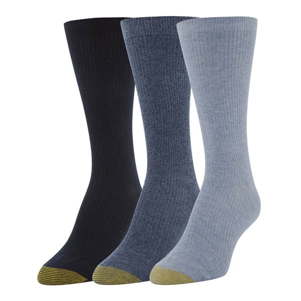 Womens Gold Toe&#40;R&#41; 3pk. Non-Binding Ribbed Crew Socks - image 