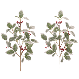 Melrose Holly Leaf & Berry Spray - Set of 2