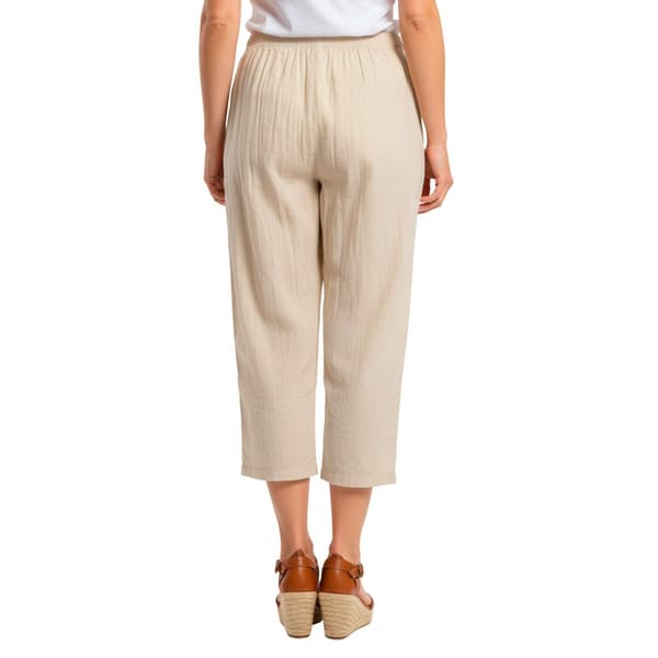 Petite Hasting & Smith Solid Crinkle Tie Front Capris