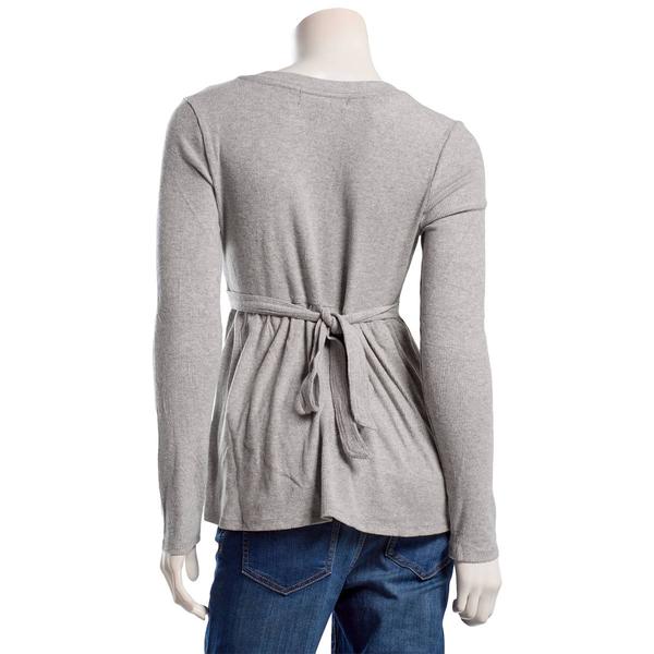 Juniors Madden Girl Long Sleeve Rib Henley Babydoll Top