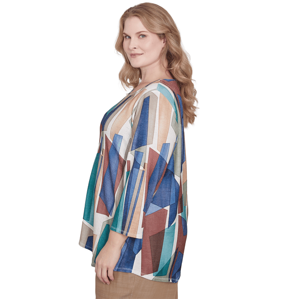 Plus Size Alfred Dunner Summer Solstice Stained Glass Blouse