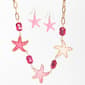 Ashley Cooper(tm) Gold Plated Pink Stone Link Necklace & Earring Set - image 1