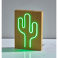 Simplee Adesso Wood Framed Neon Cactus Table/Wall Lamp - image 8