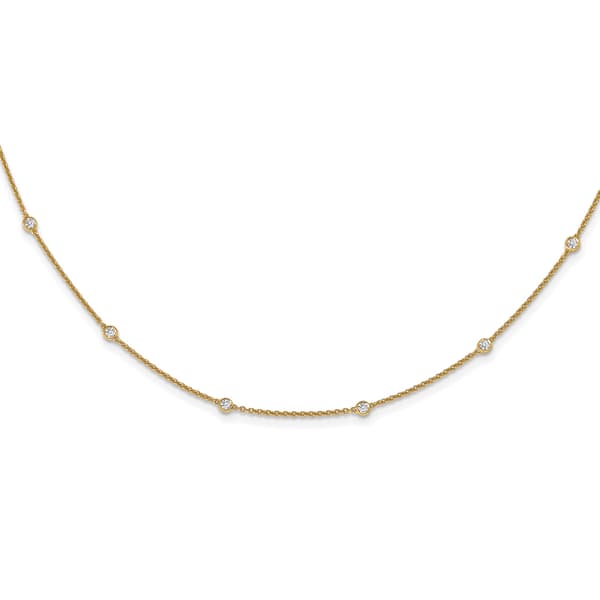 Diamond Classics&#40;tm&#41; 14kt. Gold Diamond Cable Necklace - image 