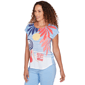 Womens Hearts of Palm Smooth Sailing Stripe Beach Scene Tee - image 3