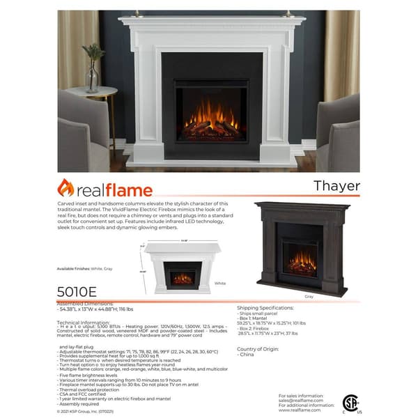 Real Flame Thayer Electric Fireplace