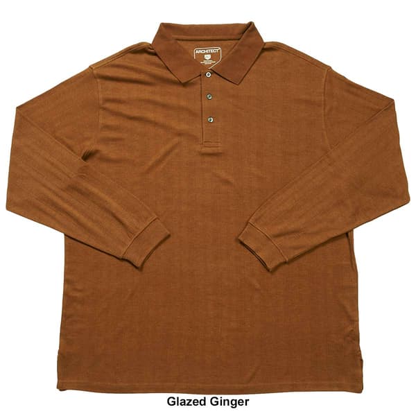 Mens Big & Tall Architect® Long Sleeve Solid I-lock Polo