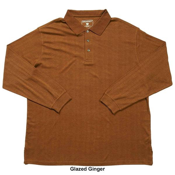 Mens Big & Tall Architect® Long Sleeve Solid I-lock Polo - image 