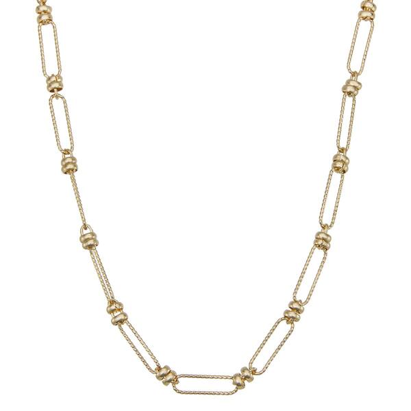 Napier Gold-Tone Link Collar Lobster Claw Necklace - image 