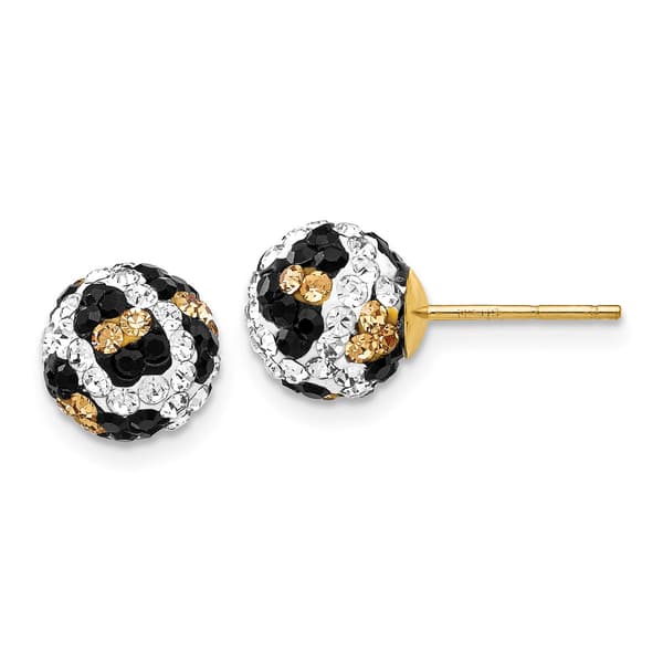 Gold Classics(tm) 8mm Leopard Crystal Stud Earrings - image 