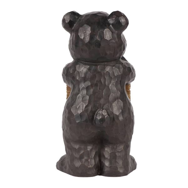 Hi-Line Gift Bear Leaning on Welcome Sign Garden Statue