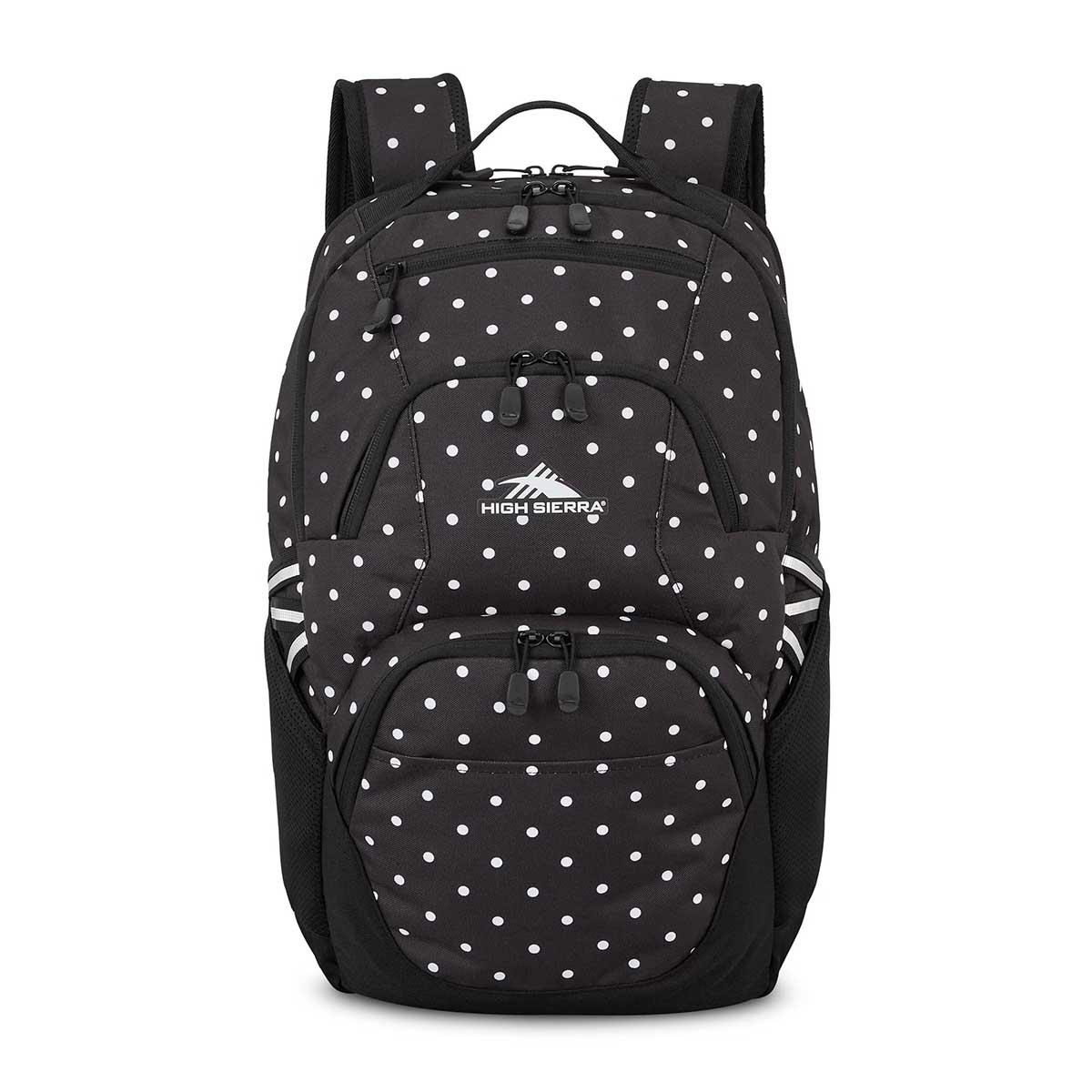 High Sierra Swoop Signature Polka Dots Backpack -  Black