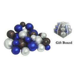 CMI 27ct Blue & Brown Shatterproof Matte Christmas Ball Ornaments