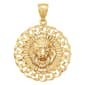 Gold Classics(tm) Diamond-Cut Lion Head With Curb Frame Pendant - image 1