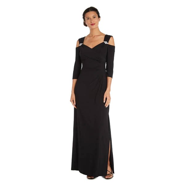 Womens R&M Richards Cold Shoulder Side Slit Evening Gown - image 